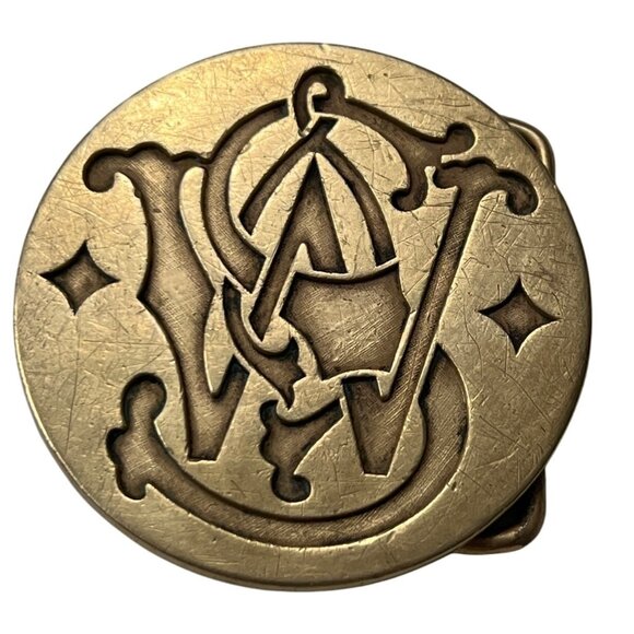 Vintage 1979 Smith & Wesson Solid Brass Belt Buckle - Picture 3 of 3